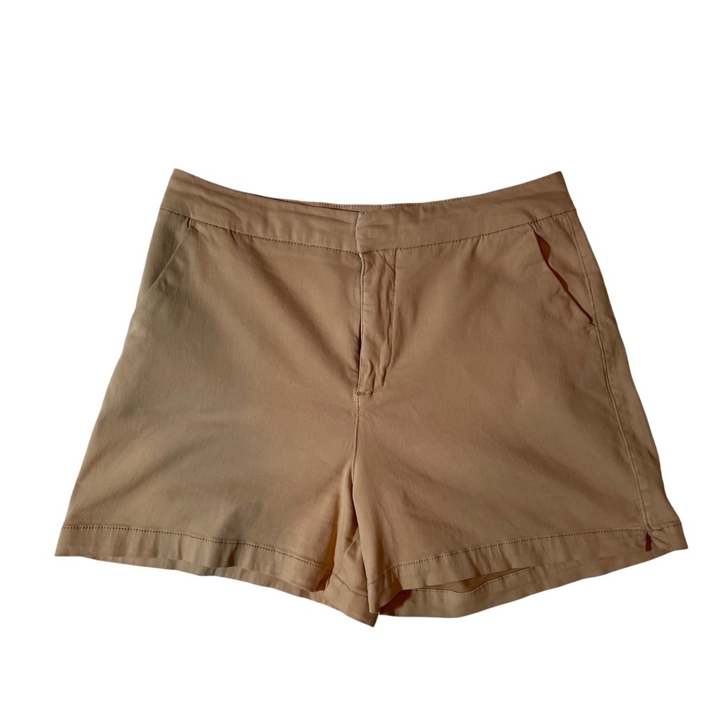 Alex Marie Tan Khaki Chino Shorts Womens 8 Stretch Cotton Mid‎ Rise Buttery Soft